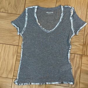 Zadig and Voltaire Zino Silver Foil Tee Shirt